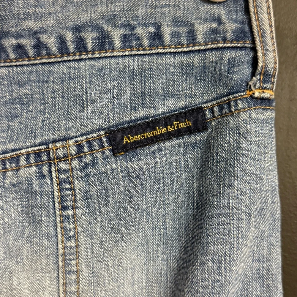 Abercrombie & Fitch Y2K Button Front Denim A-line Flare Mini Skirt Size: 6